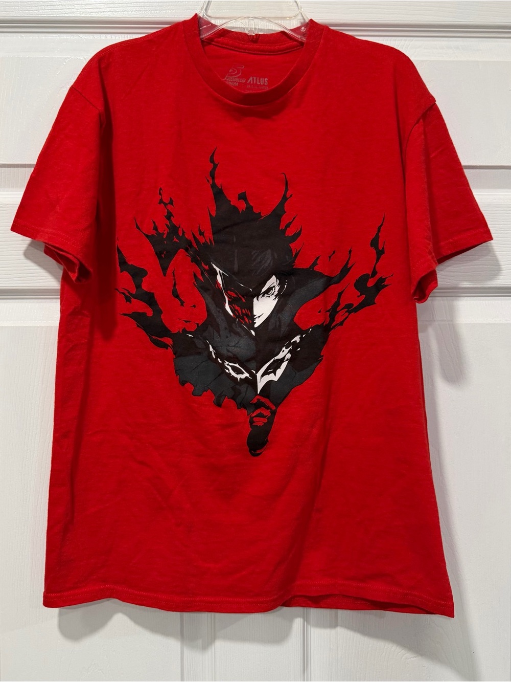 Atlus Men Medium Red Graphic Tee - Persona 5 Inspired Short Sleeve Shirt